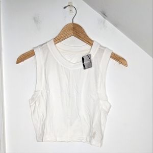 FREE PEOPLE MOVEMENT Play by Play Cropped Tank in White NEW Size S